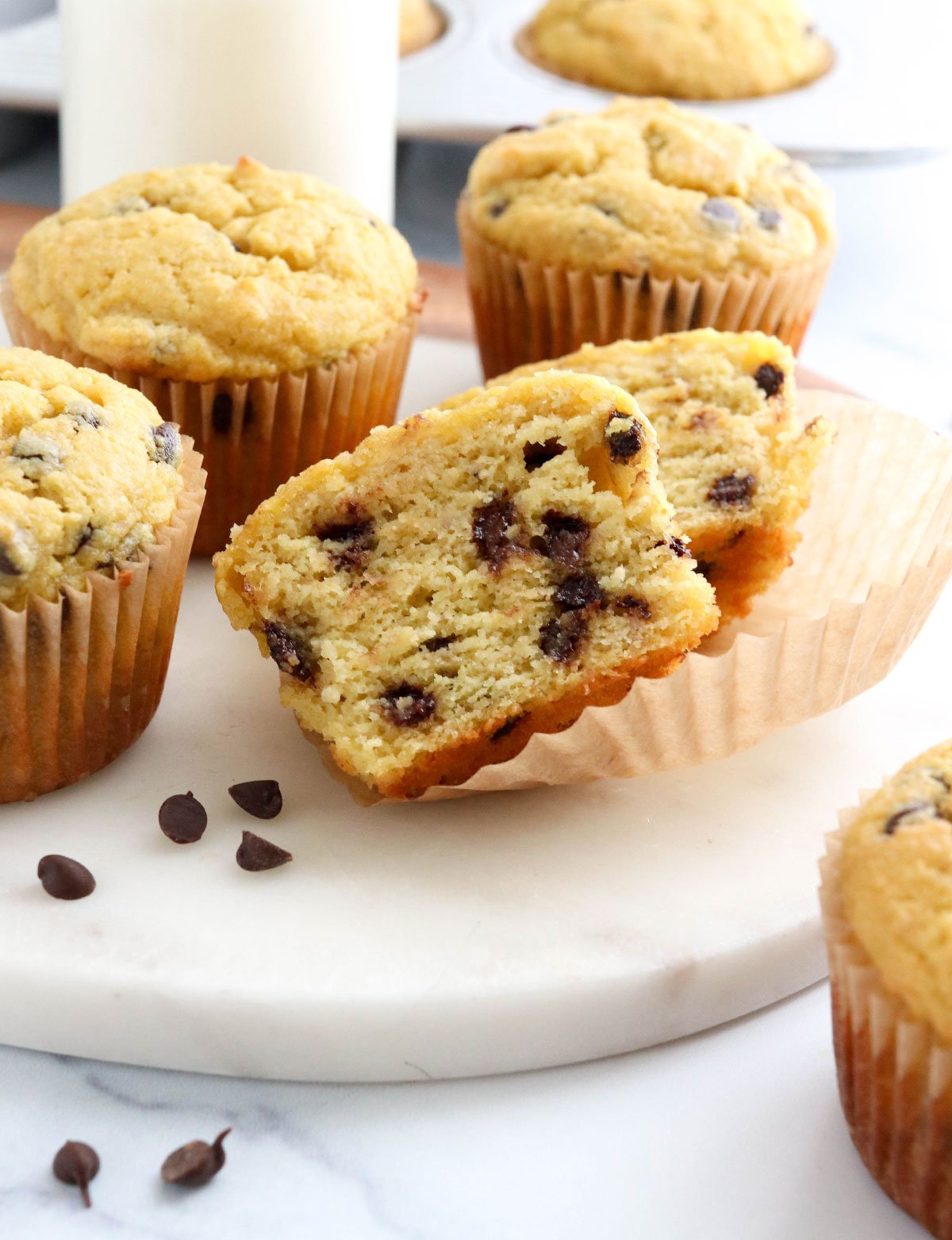 almond flour muffin cut in half