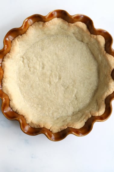 almond flour pie crust in fluted pan