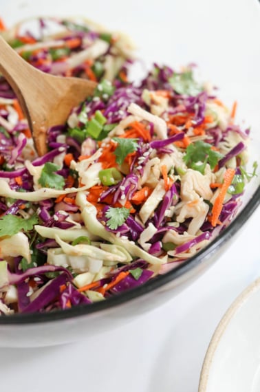 asian coleslaw in large bowl