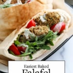 baked falafel pin for pinterest