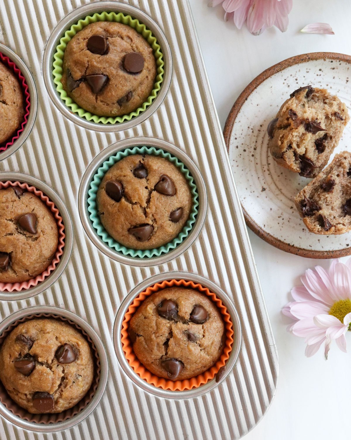 buckwheat muffins cooling in the tin.