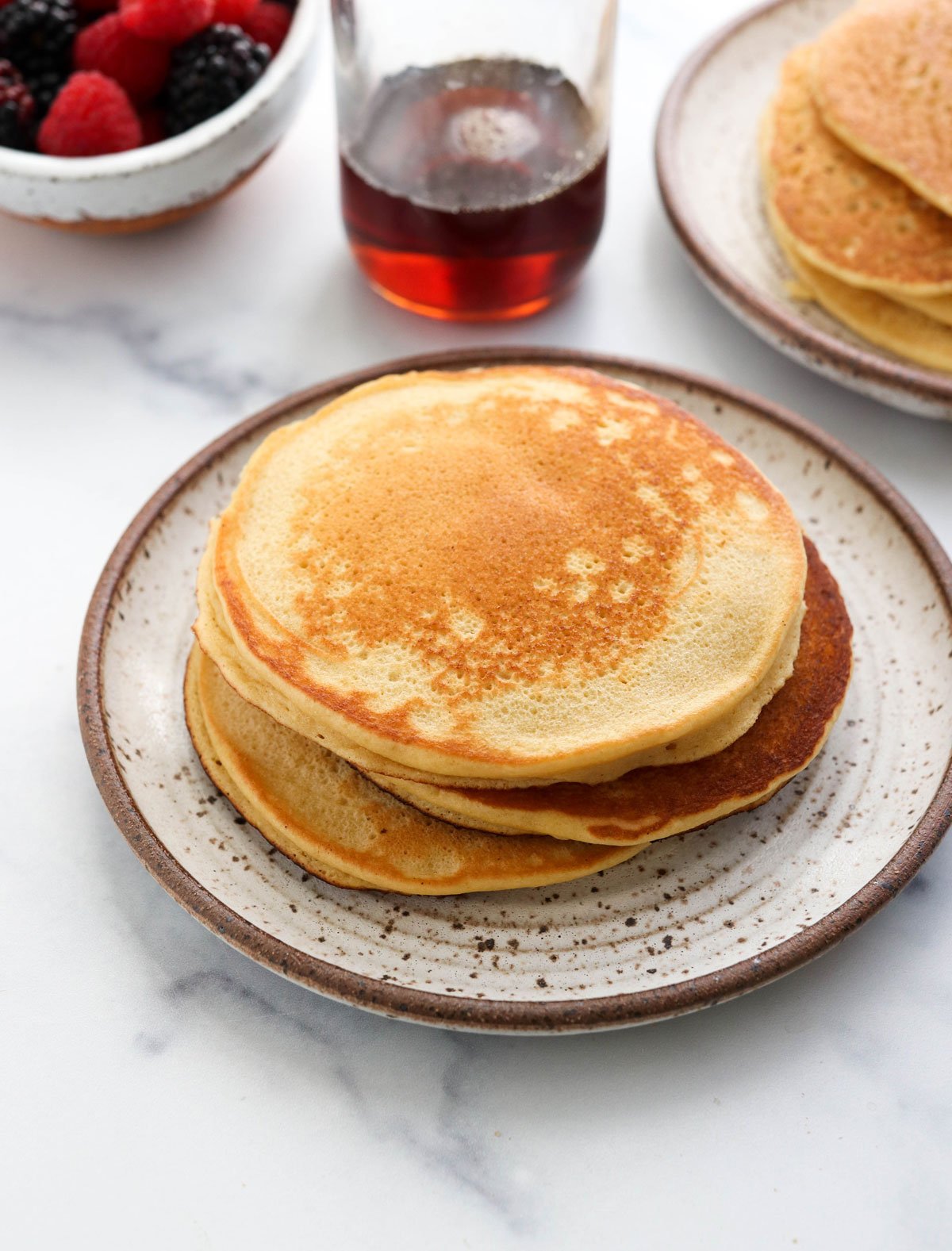 chickpea pancakes on a white plate