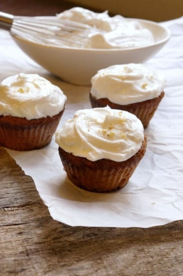 Frosted applesauce cupcakes