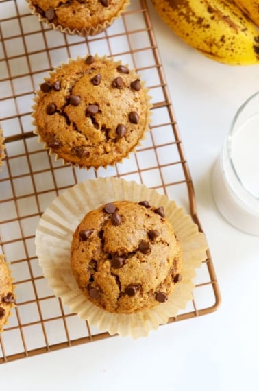 gluten free banana muffins on cooling rack