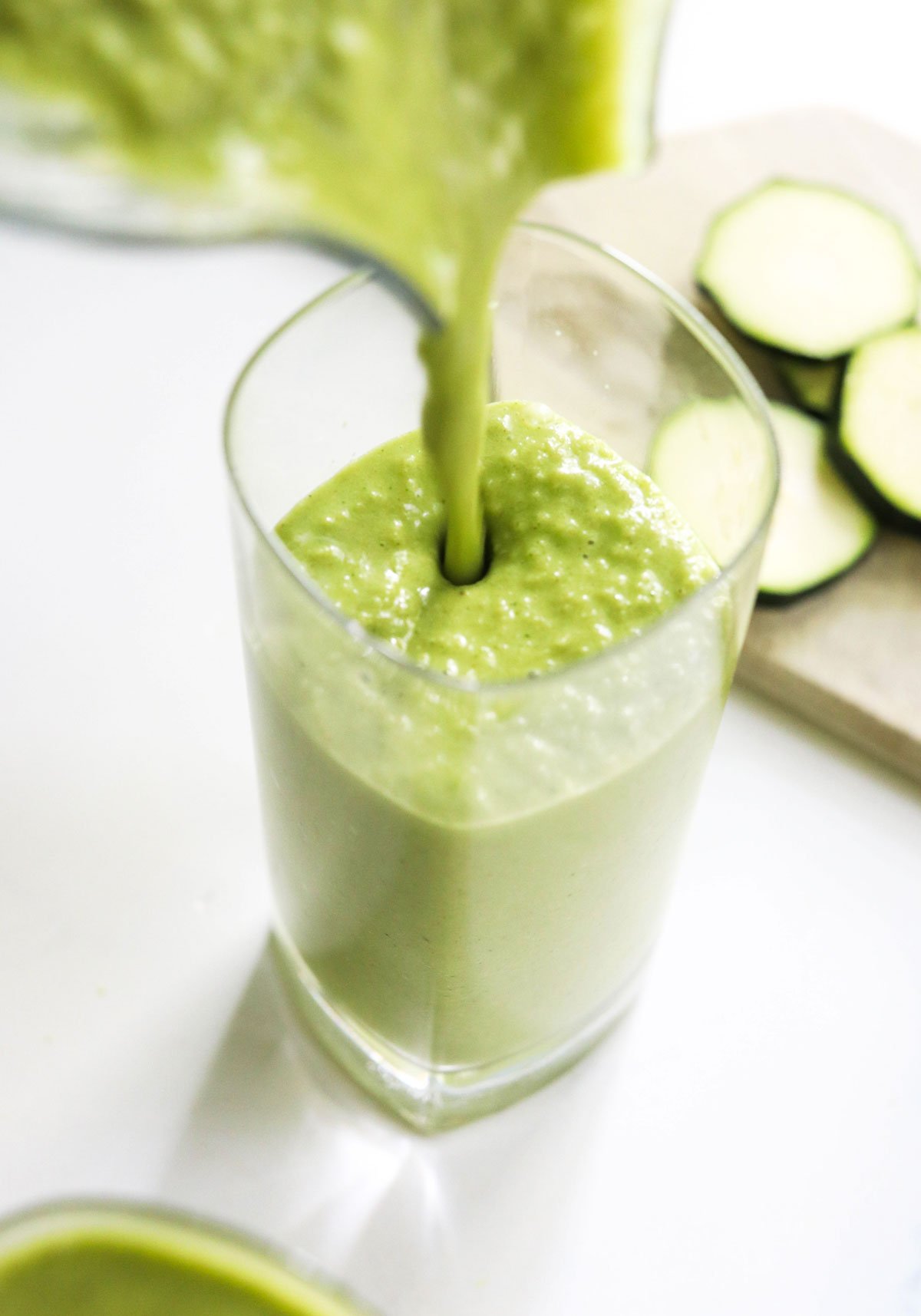 zucchini smoothie with spinach added