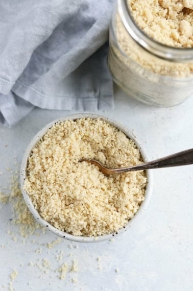 homemade almond flour in a bowl