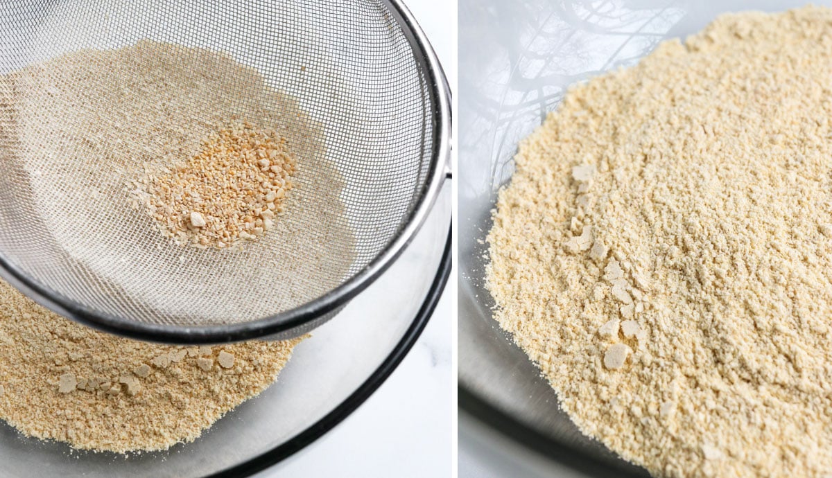 large pieces sifted out of the chickpea flour