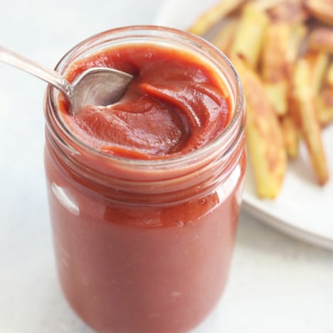 homemade ketchup in a jar