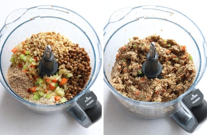 lentil loaf in food processor