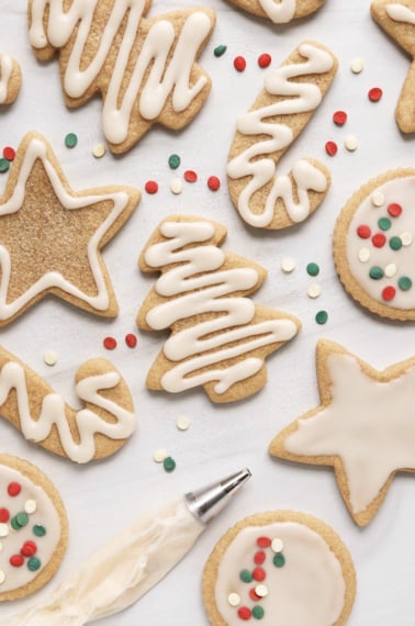 oat flour sugar cookies with sprinkles.