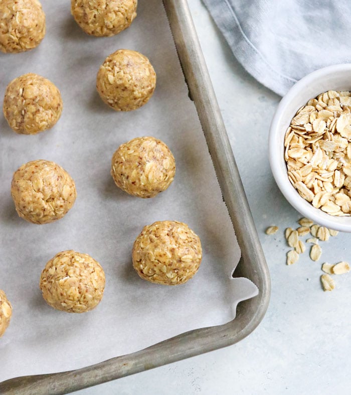 peanut butter protein balls overhead