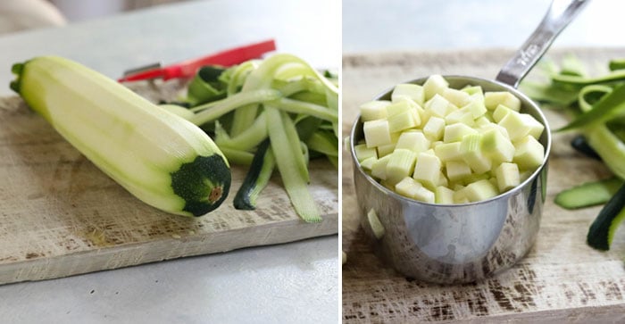 peeled and chopped zucchini