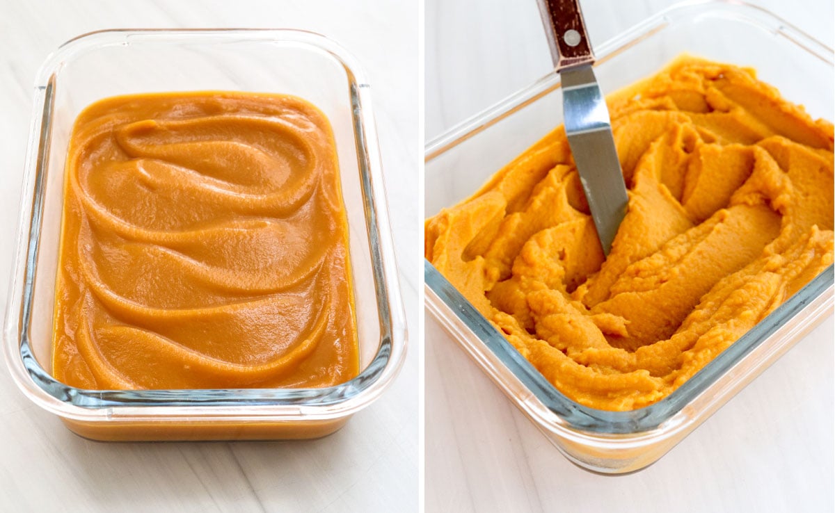 frosting thickened in glass jar.