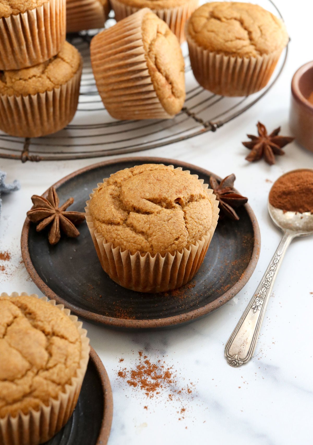 pumpkin muffins on cooling rack