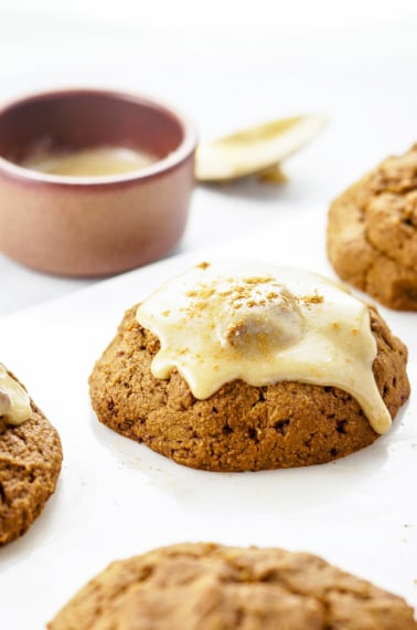 Gluten-Free Vegan Pumpkin Scone with Creamy Maple Glaze