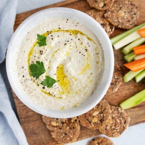 zucchini hummus in a bowl